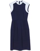 Jil Sander Navy Abito Dress With White Cap Sleeve - Lyst