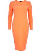 River Island Orange Diamond Textured Midi Dress - Lyst