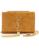 Saint Laurent Monogramme Small Suede Tassel Crossbody Bag - Lyst