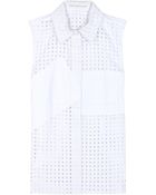 Victoria Beckham Perforated Cotton Top - Lyst