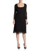 Dolce & Gabbana Scalloped Scoopneck Lace Dress - Lyst