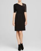 Elie Tahari Audrey Mixed Media Dress - Lyst