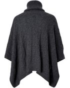 Ralph Lauren Black Label Cashmere Cable Knit Poncho - Lyst
