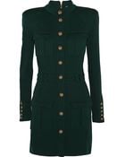 Balmain Wool Mini Dress - Lyst