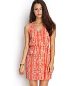 Forever 21 Abstract Surplice Woven Dress - Lyst