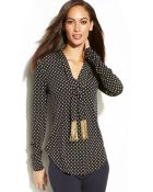 Michael Kors Michael Metallicfringetie Printed Top - Lyst