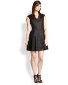 Rebecca Taylor Tweed Combo Fit & Flare Dress - Lyst