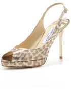 Jimmy Choo Nova Leopard-print Platform Slingback - Lyst