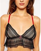 Asos Pretty Lace Frill Crop Bra - Lyst