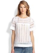 Rebecca Taylor Voile Eyelet Top - Lyst
