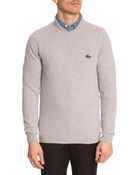 Lacoste Ah2898 Grey Cashmere Wool Sweater - Lyst