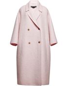 Rochas Pink Double Wool Mohair Coat - Lyst