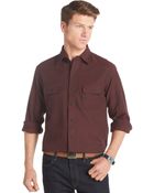 Izod Solid Long-Sleeve Twill Shirt - Lyst