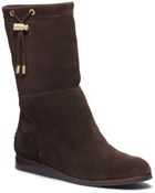 Michael Kors Lizzie Shearling-Lined Suede Boot - Lyst