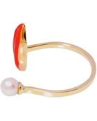 Delfina Delettrez Pearl, Gold & Enamel Ring - Lyst