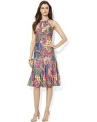 Lauren by Ralph Lauren Paisleyprint Silk Halter Dress - Lyst
