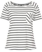 Topshop Petite Stripe Raglan Tee - Lyst