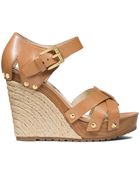 Michael Kors Somerly Leather Espadrille Wedge - Lyst