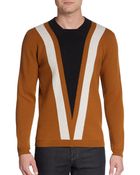Burberry Prorsum Chevron-Print Wool/Cashmere Sweater - Lyst