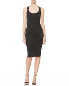 Donna Karan New York Twisted Leather-Strap Tank Dress - Lyst