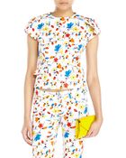 Love Moschino Printed Short Sleeve Jacket - Lyst