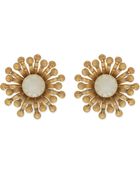 Tory Burch Pearl Floral Stud Earrings Ivoryaged Gold - Lyst