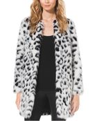Michael Kors Cheetah-Print Faux Fur Coat - Lyst
