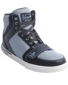 Original Penguin Navy And Blue Canvas And Leather 'Moby' High Top Sneakers - Lyst