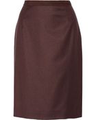 Oscar de la Renta Wool-Blend Pencil Skirt - Lyst