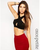 Asos Exclusive Cross Front Crop Top - Lyst