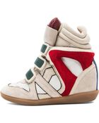 Isabel Marant Wila Over Basket Calfskin Velvet Leather Sneakers - Lyst