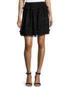 RED Valentino Swiss Dot Floral-Lace Skirt - Lyst