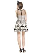 RED Valentino Embroidered Tulle and Satin Dress - Lyst