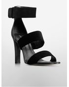 Calvin Klein Asa Suede + Leather High Heel Sandal - Lyst