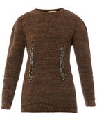 N°21 Melange-Knit Embellished Sweater - Lyst