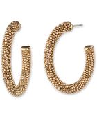 Anne Klein Brass Ball Hoop Earrings - Lyst