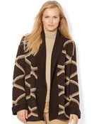 Lauren by Ralph Lauren Plus Size Diamondpattern Cardigan - Lyst
