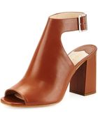 Prada Leather Ankle-Wrap Sandal - Lyst