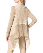 MICHAEL Michael Kors Draped Ribtrim Open Cardigan - Lyst