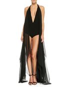 Donna Karan New York Chiffon-Wing Jersey Bodysuit - Lyst