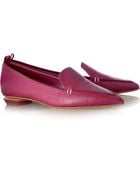 Nicholas Kirkwood Textured-Leather Point-Toe Flats - Lyst