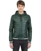 Dolce & Gabbana Quilted Shiny Nylon Hooded Casual Jacket - Lyst