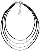 John Hardy Bamboo Silver Four Row Necklace Black Cord - Lyst