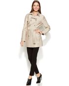 Calvin Klein Double-Breasted Belted Trench Coat - Lyst