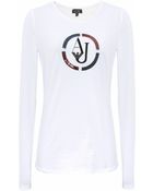 Armani Jeans Logo Sequin Top - Lyst
