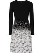 Oscar de la Renta Bouclã©-Paneled Knitted Dress - Lyst