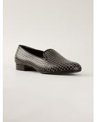 Saint Laurent Studded Loafers - Lyst