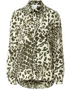 Diane von Furstenberg Silk Leopard Print Shirt - Lyst