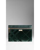 Burberry Medium Velvet Check Clutch Bag - Lyst