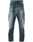Diesel Distressed Straight Leg Jeans - Lyst